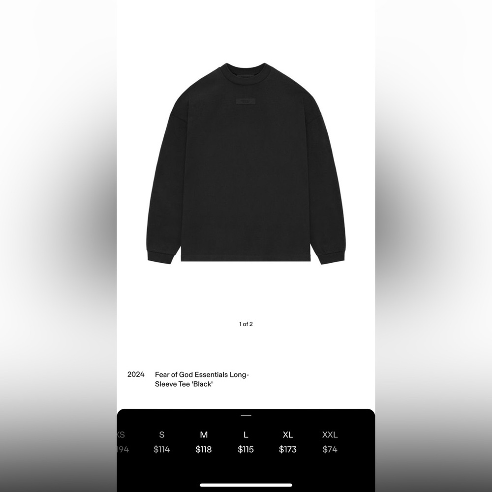 Fear of God Black Long Sleeve Shirt